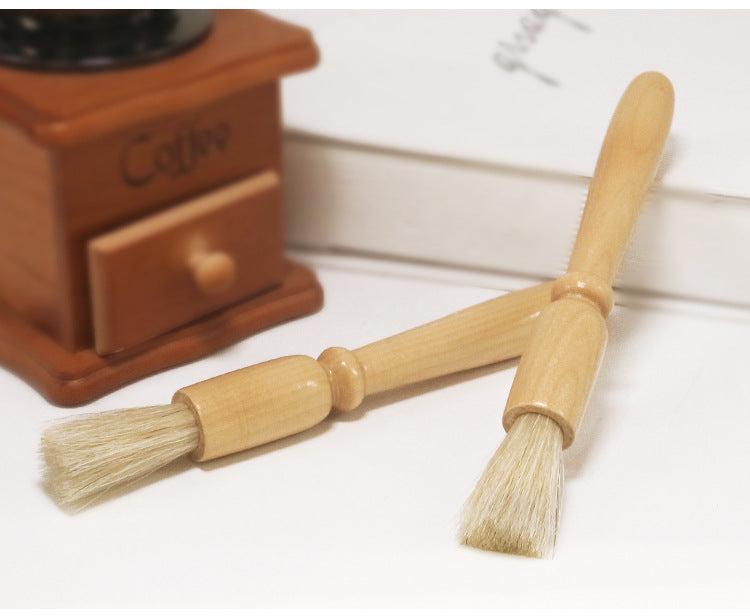 Coffee Grinder Cleaning Brush, Heavy Wood Handle & Natural Bristles