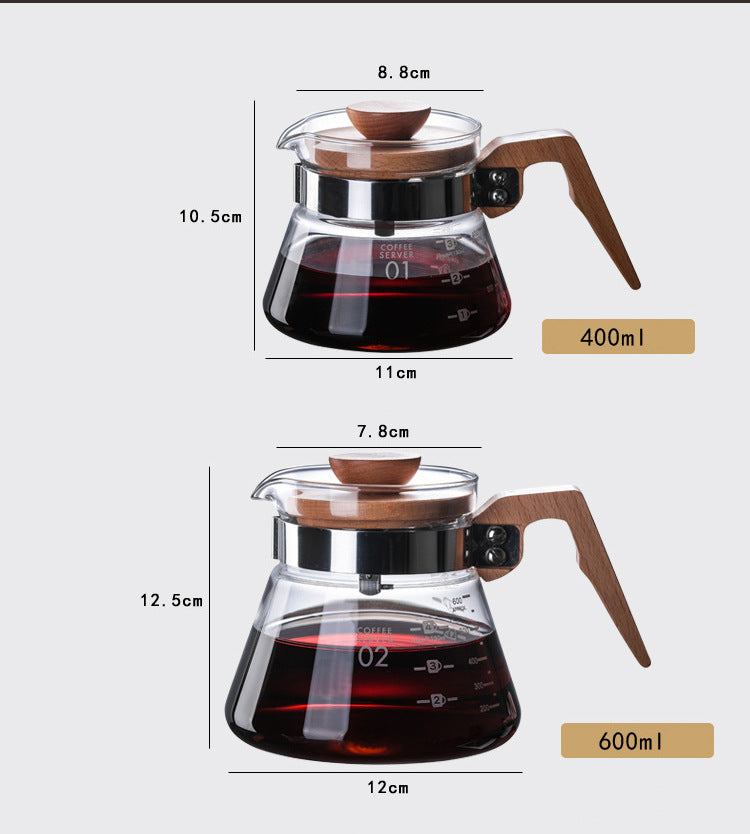 600ML Glass Range Serve with Wooden Handle