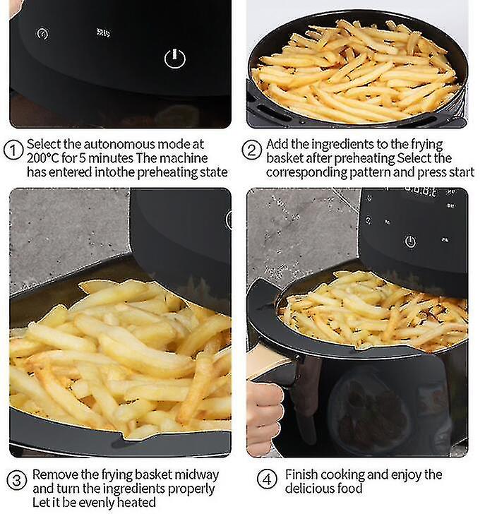 4.5L Digital Kitchen Air Fryer 1200W: Smart Touch Screen, Intelligent Timing