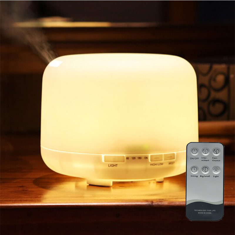 Aroma Diffuser with Remote Control Bluetooth Speaker Nightlight 500ML White