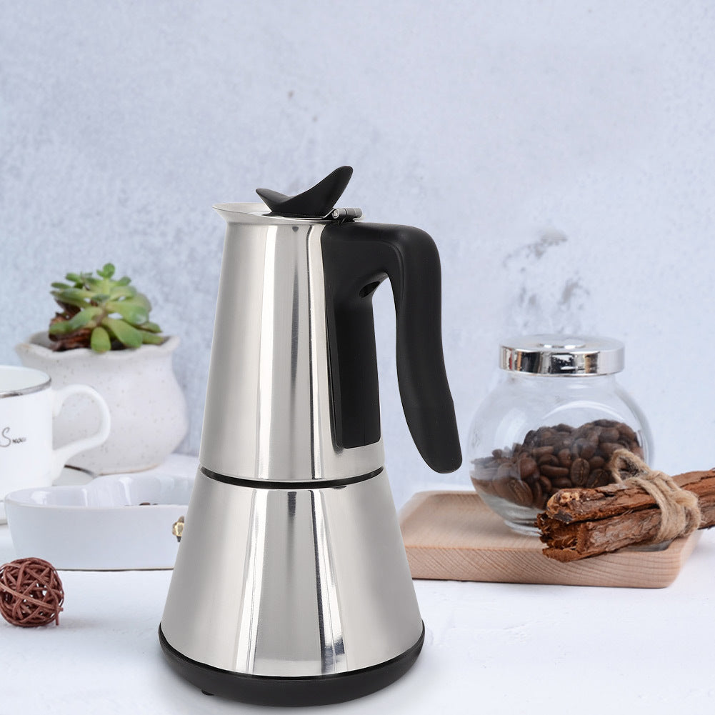 Electric Moka Pot stainless steel Electric Moka Express Coffee Maker 6-Cup 300ML