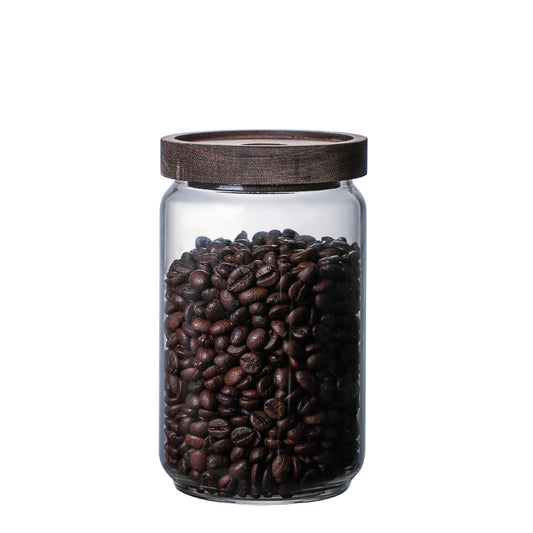 750ML Glass Canister with Wooden Lid