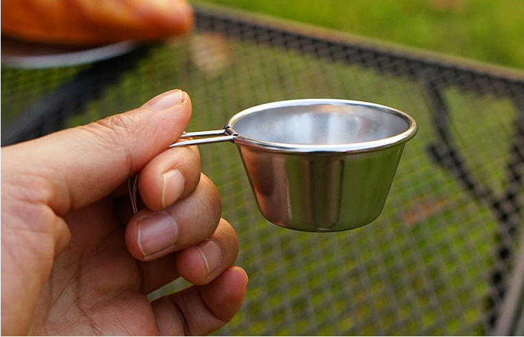 Compact Camping Stainless Steel Cup with Carry Bag 50ML 4PCS Set