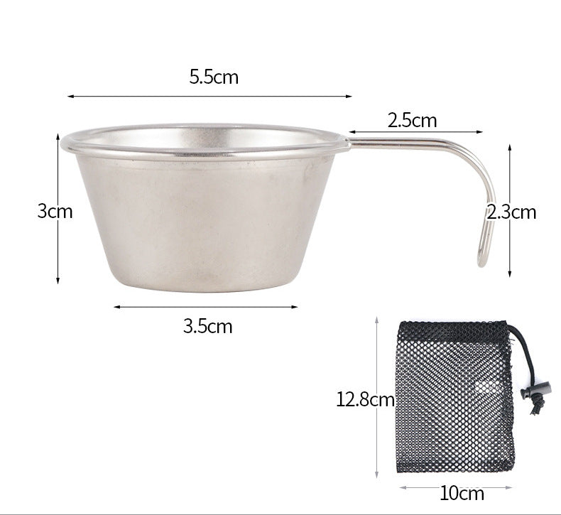 Compact Camping Stainless Steel Cup with Carry Bag 50ML 4PCS Set