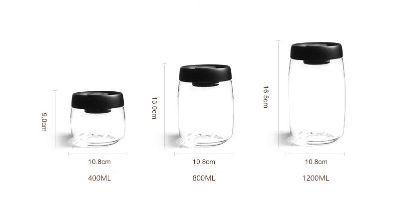 Timemore Glass Canister Vacuum Storage Jar for Coffee Beans 1200ML