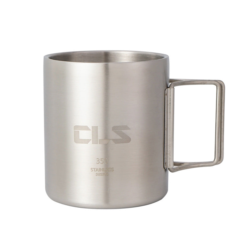 Camping Insulation Mug Portable Double Layer Outdoor Stainless Steel 350ML