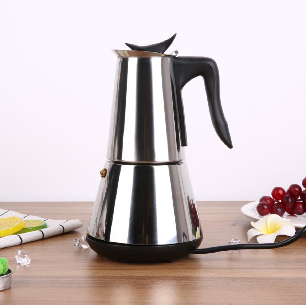 Electric Moka Pot stainless steel Electric Moka Express Coffee Maker 6-Cup 300ML