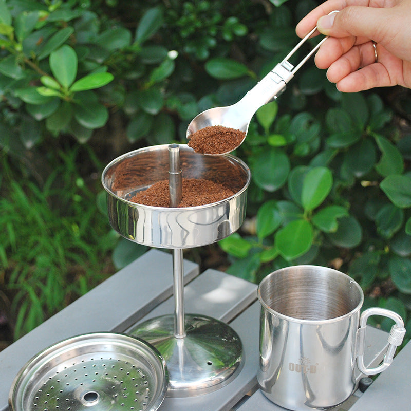 Outdoor Stainless Steel Percolator Coffee Maker for Camping -- 9 Cup