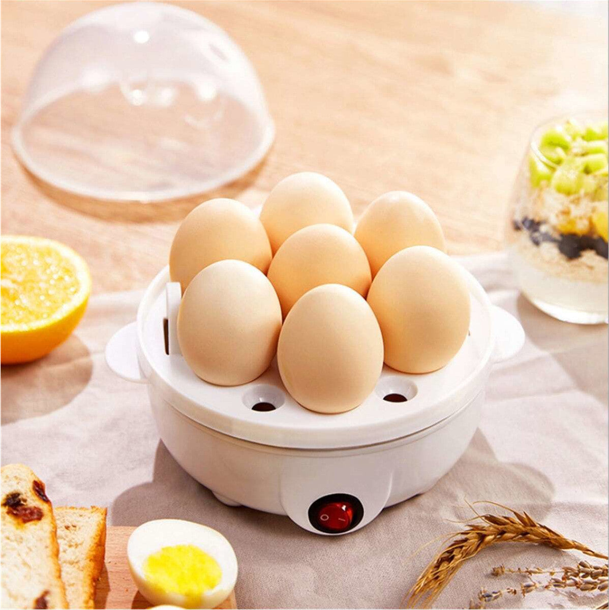 350W Egg Cooker 7 Cell Tray Electric Egg Maker – White