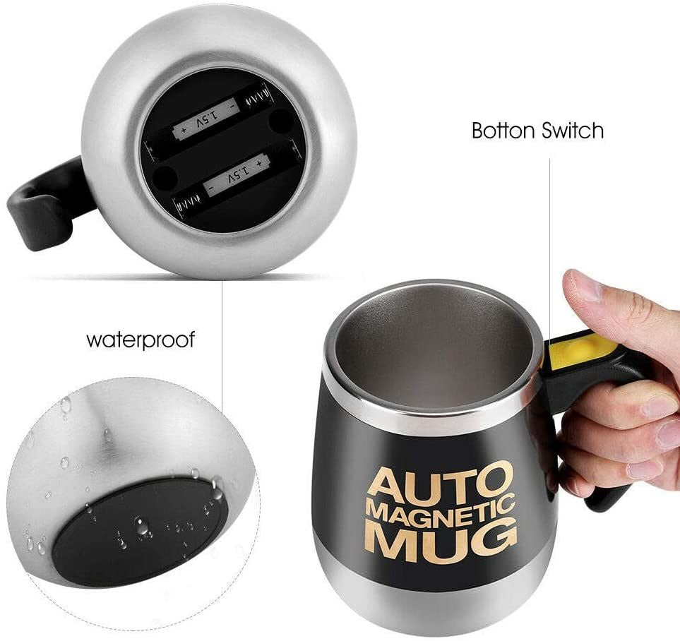 Automatic Stirring Coffee Cup Portable Auto Self Stirring Coffee Mug Black 400ML