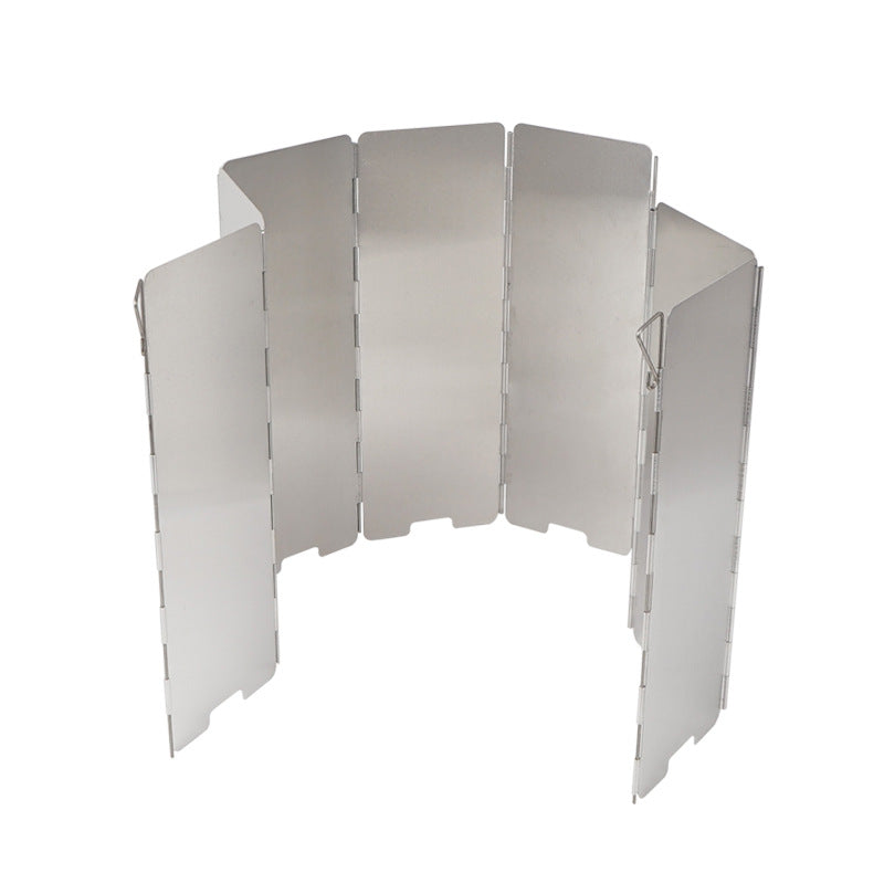 8 Plates Wind Shield for Outdoor Camping Cooker Gas Stove - Foldable, Aluminum