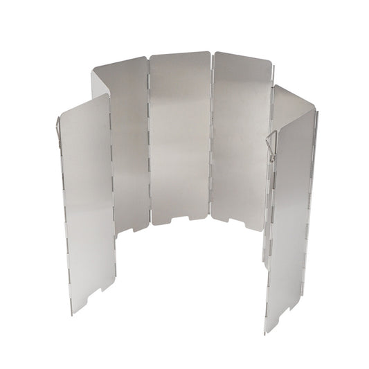 8 Plates Wind Shield for Outdoor Camping Cooker Gas Stove - Foldable, Aluminum