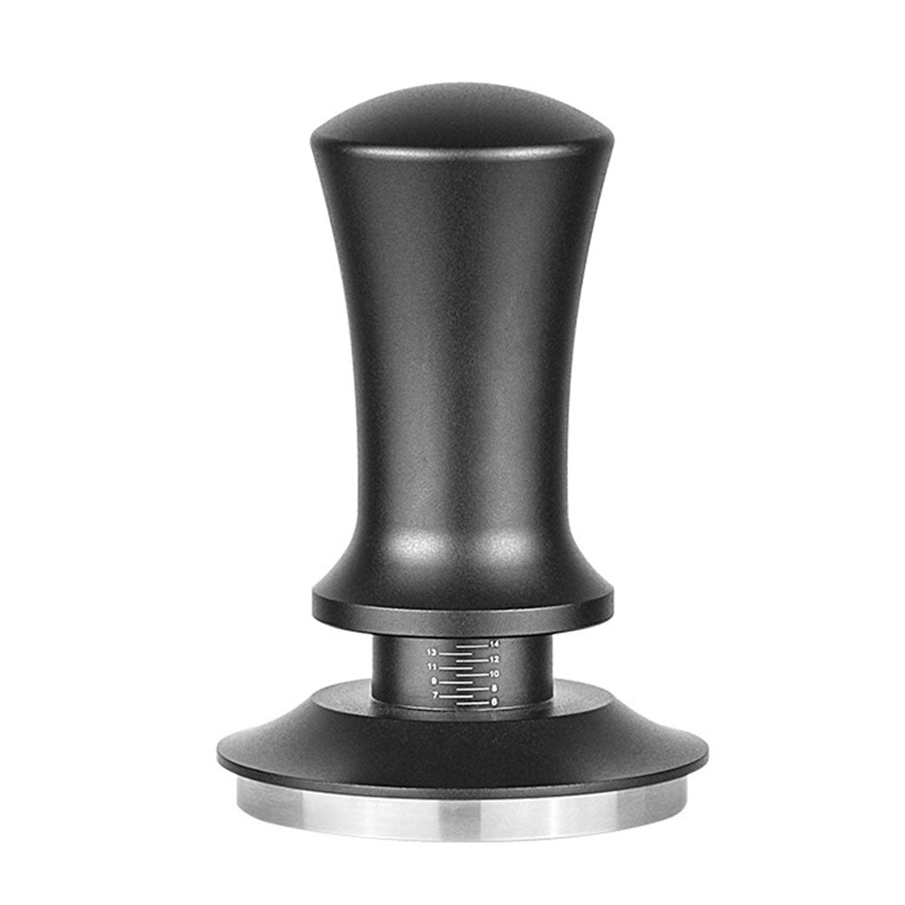 Coffee Tamper Adjustable Height with Scale Springs Calibrated Tamping Black 58mm