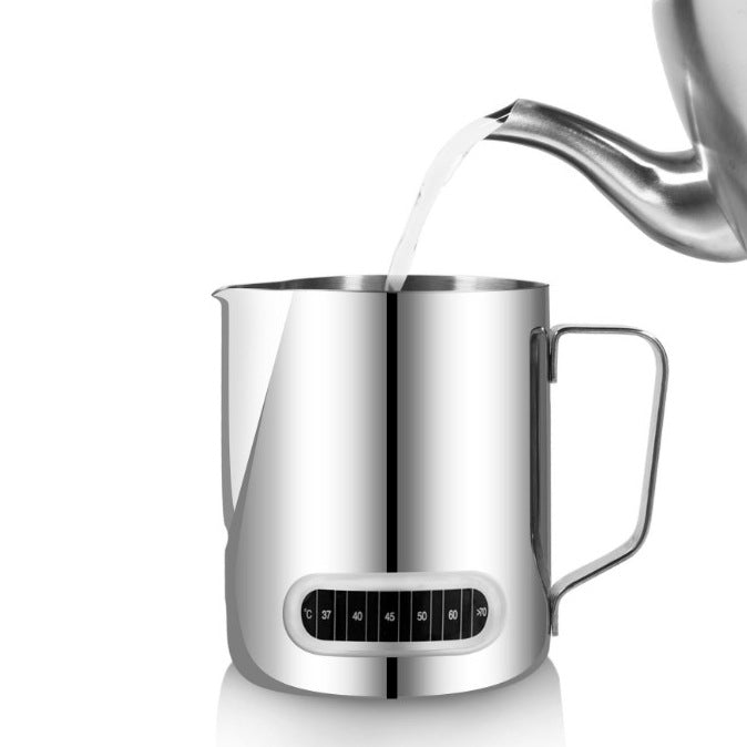 Milk Frothing Jug with Built-In Thermometer Stainless Steel 600ML