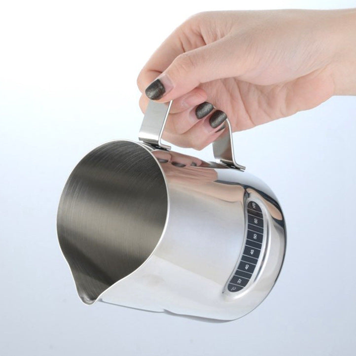 Milk Frothing Jug with Built-In Thermometer Stainless Steel 600ML