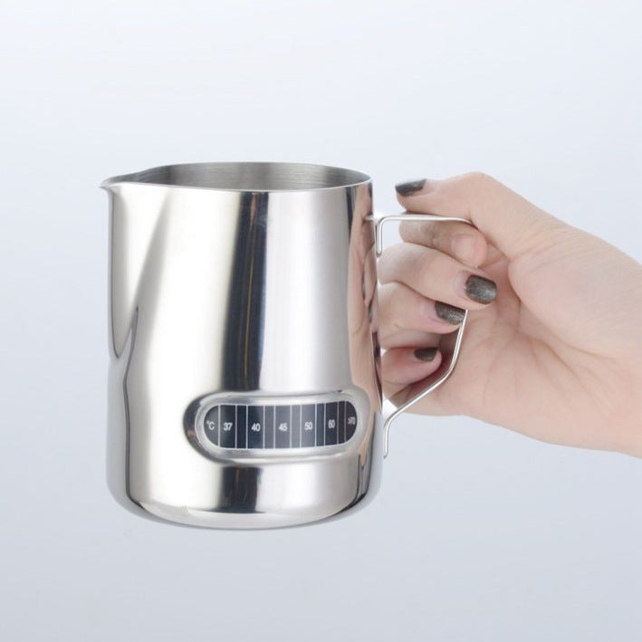 Milk Frothing Jug with Built-In Thermometer Stainless Steel 600ML