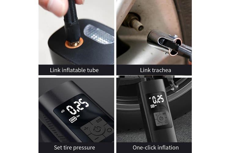 Portable Electric Car Air Pump with LED Light 6000mAh Cordless Inflator