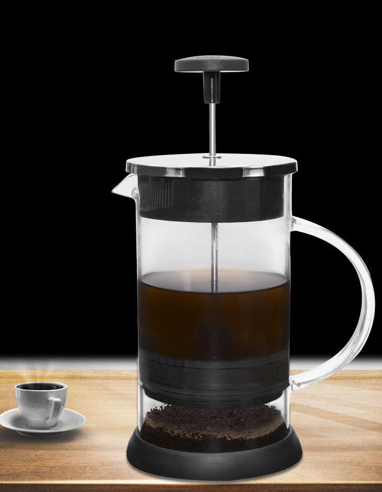 Glass French Press Coffee Maker with Double Stainless Steel Micro-Filter 1L