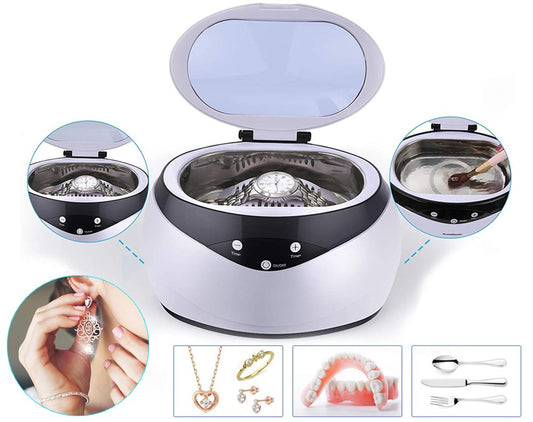 Ultrasonic Multi-Purpose Jewelry Cleaner White 600ML