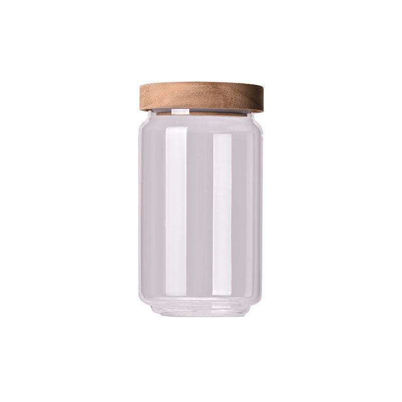 750ML Glass Canister with Wooden Lid