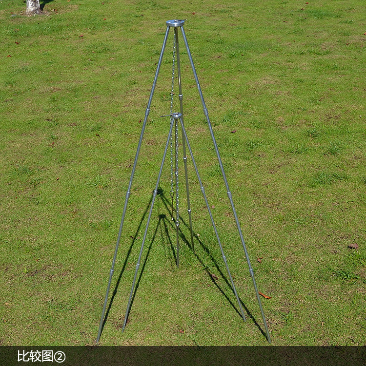 1.1M Camping Tripod Portable Aluminum Triangle Support Bonfire Frame Silver