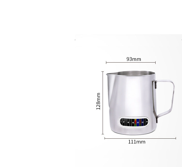 Milk Frothing Jug with Built-In Thermometer Stainless Steel 600ML