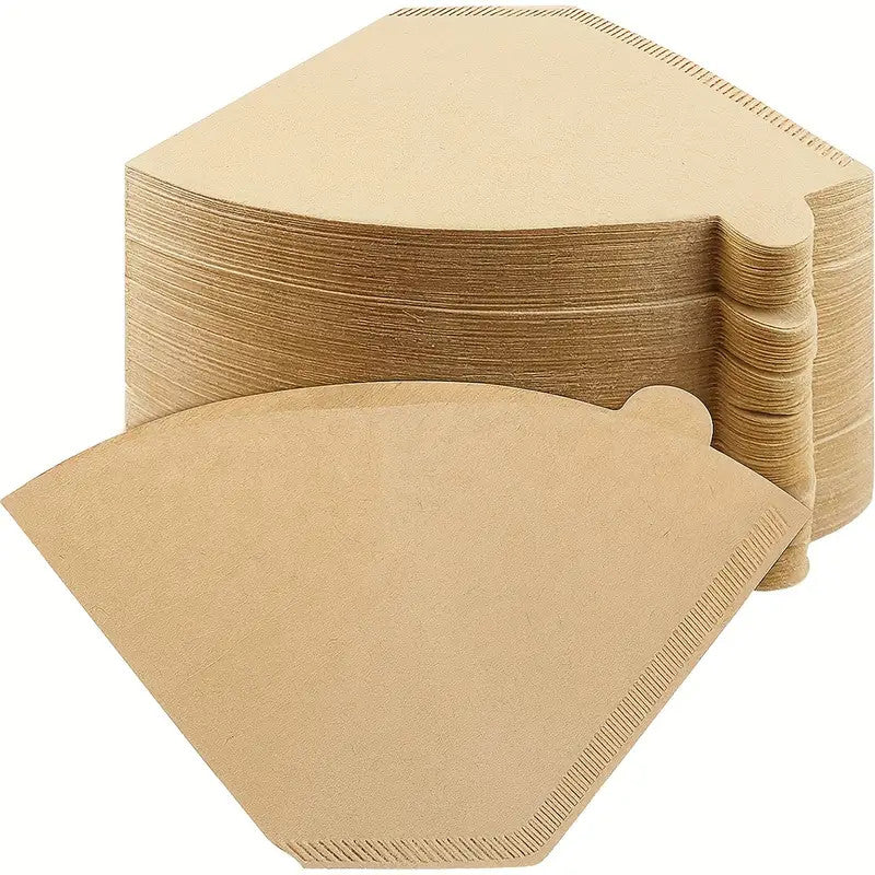 Unbleached Coffee paper Filter, Fan-shaped Brown Paper Pour Over Filters 2-4 Cup