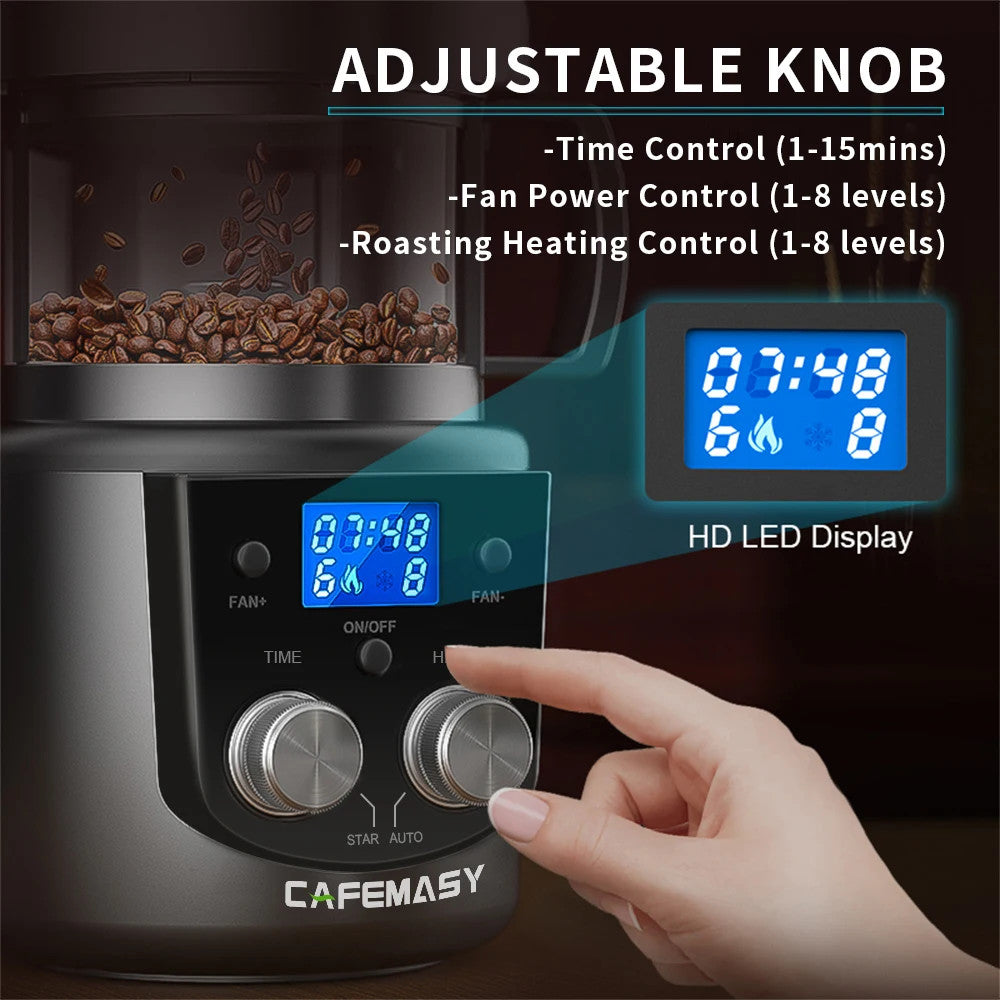 Compact Electric Coffee Roaster, Smoke-Free 120g Capacity Household Air Roaster