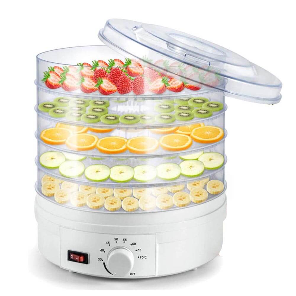 Electric Food Dehydrator Portable Fruit Vegetable Dryer Machine White