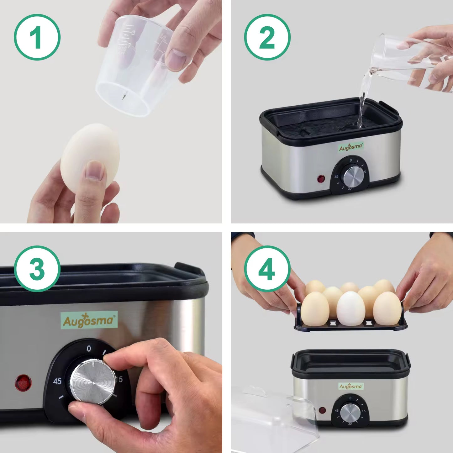 Multi-Function Electric Egg Cooker: 8 Cell Tray 350W