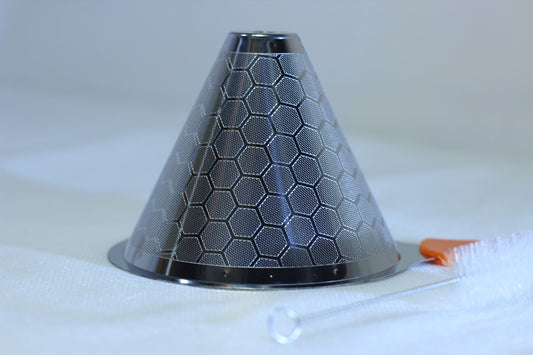 Small Stainless-Steel Pour Over Coffee Filter with Honeycomb Pattern