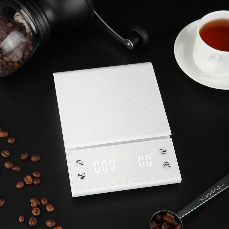 Digital Kitchen Scale Barista Coffee Scale with Timer 5KG/0.1G White