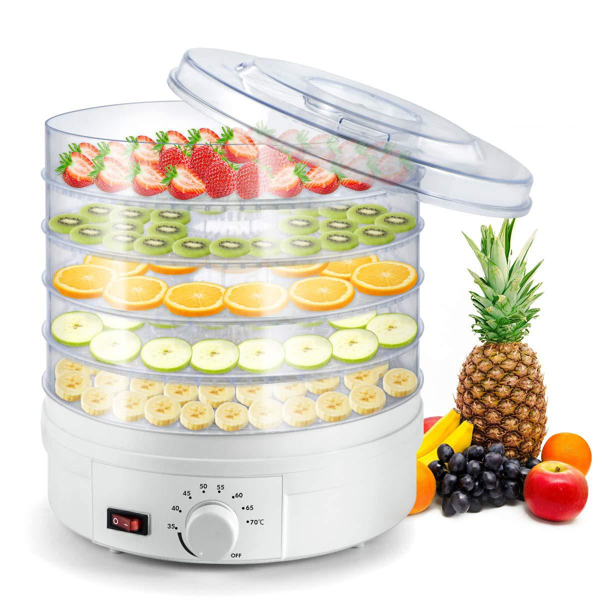 Electric Food Dehydrator Portable Fruit Vegetable Dryer Machine White