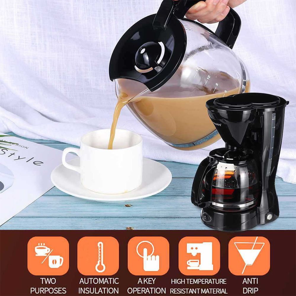 Electric Drip Filter Coffee Maker Black 1.2L