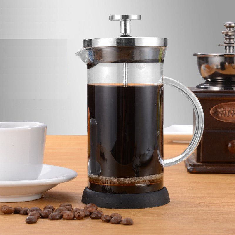 Glass French Press Coffee Maker with Stainless Steel Filter 1L