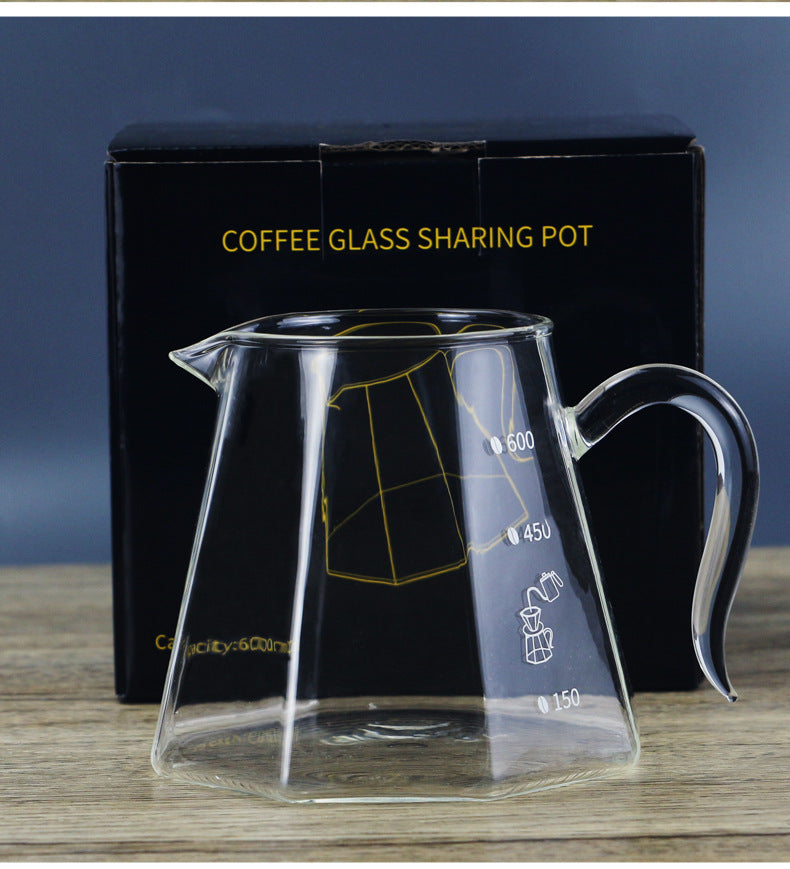 V60 Glass Coffee Range Server -- Octagon Design 600ML