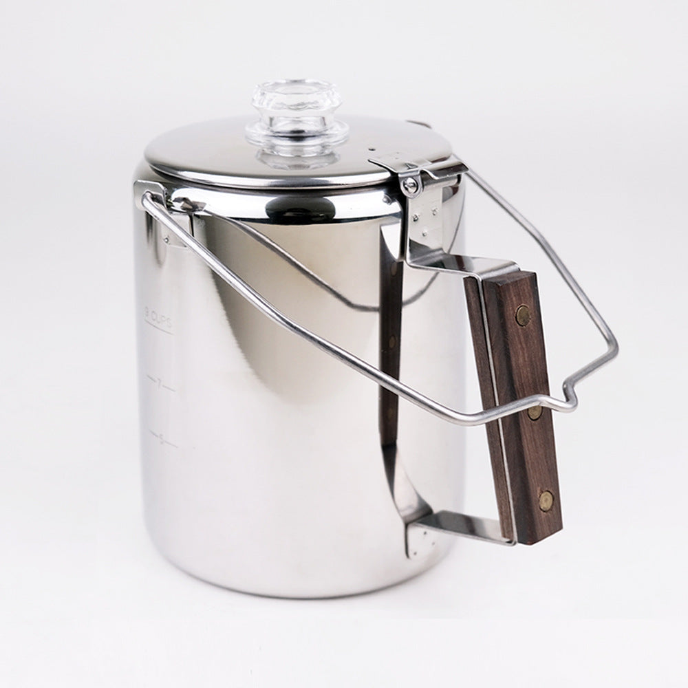 Outdoor Stainless Steel Percolator Coffee Maker for Camping -- 9 Cup