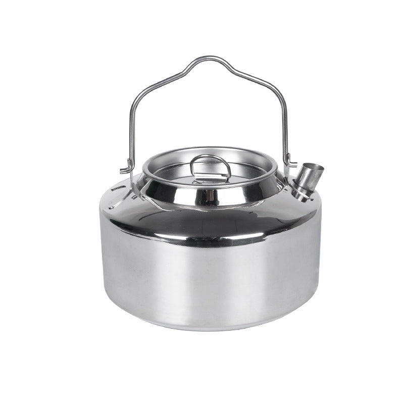 Camping Hanging Water Coffee Pot Stainless Steel Outdoor Kettle 1.2L