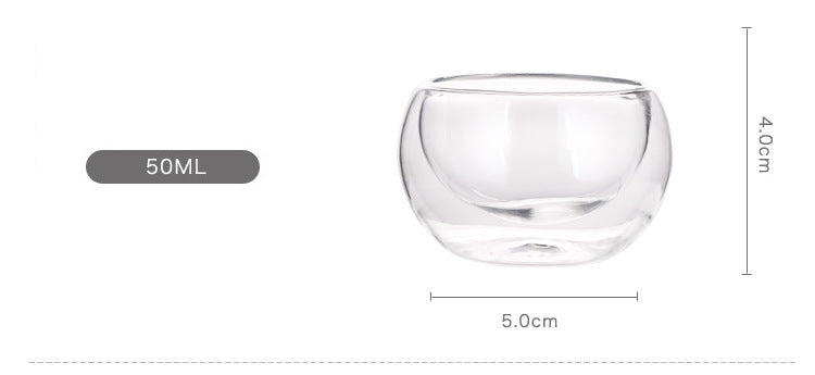 50ML Heat-Resistant Double Wall Glass Cup Set of 2