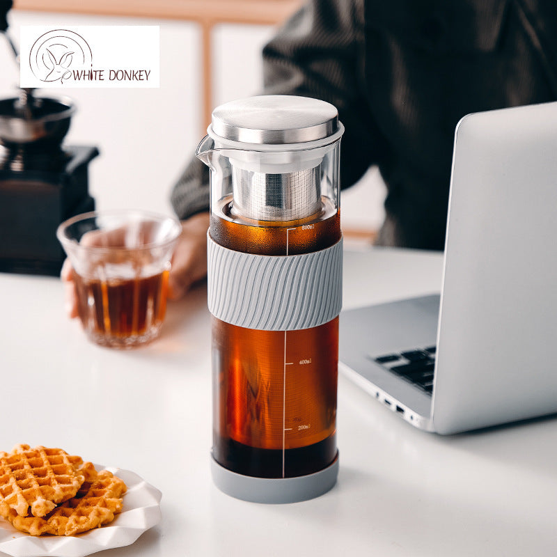 Glass Cold Brew Coffee Maker With Re-Usable Stainless Steel Filter  --  800ML