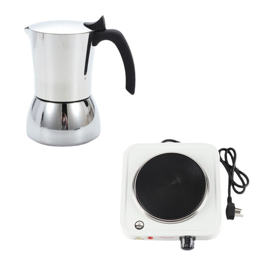 Stovetop Moka Pot 450ML with 1000W Hot Plate Bundle