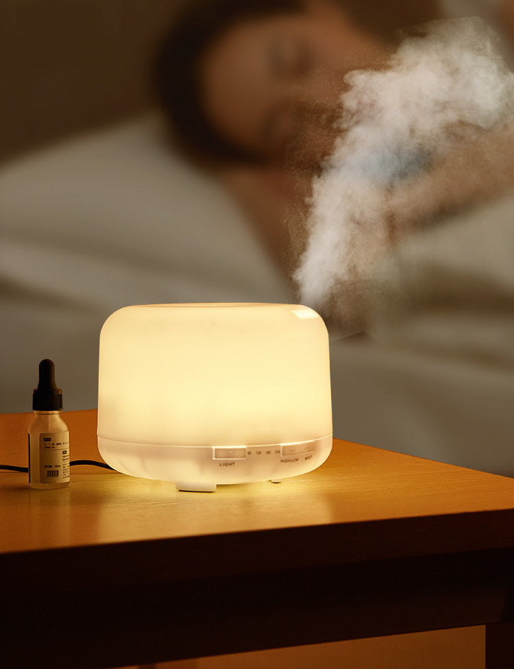 Aroma Diffuser with Remote Control Bluetooth Speaker Nightlight 500ML White