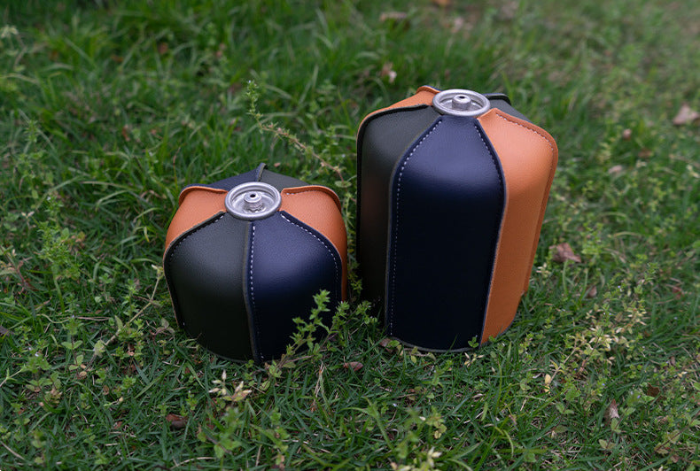 Outdoor Camping Gas Canister Leather Cover 230g Camping Gas Tank Protective Case