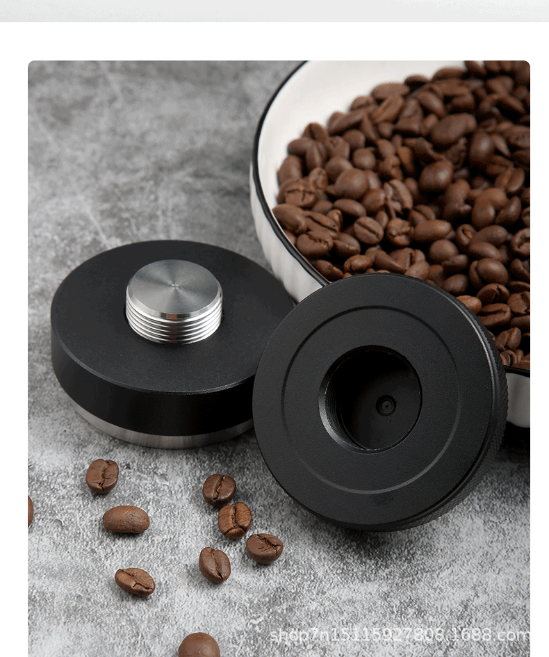 Adjustable Coffee Tamper & Distributor Black 58mm