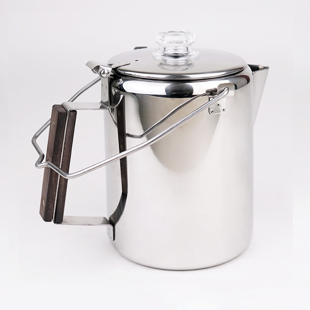 Outdoor Stainless Steel Percolator Coffee Maker for Camping -- 9 Cup