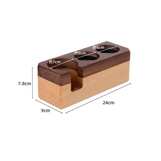 Wooden Coffee Tamper Station and Portafilter Holder for 58MM Walnut Wood