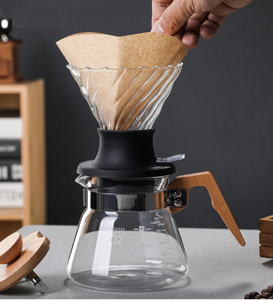 V60 Immersion Switch Dripper V02 Bundle: Glass Server, Coffee Dripper, Paper Filter