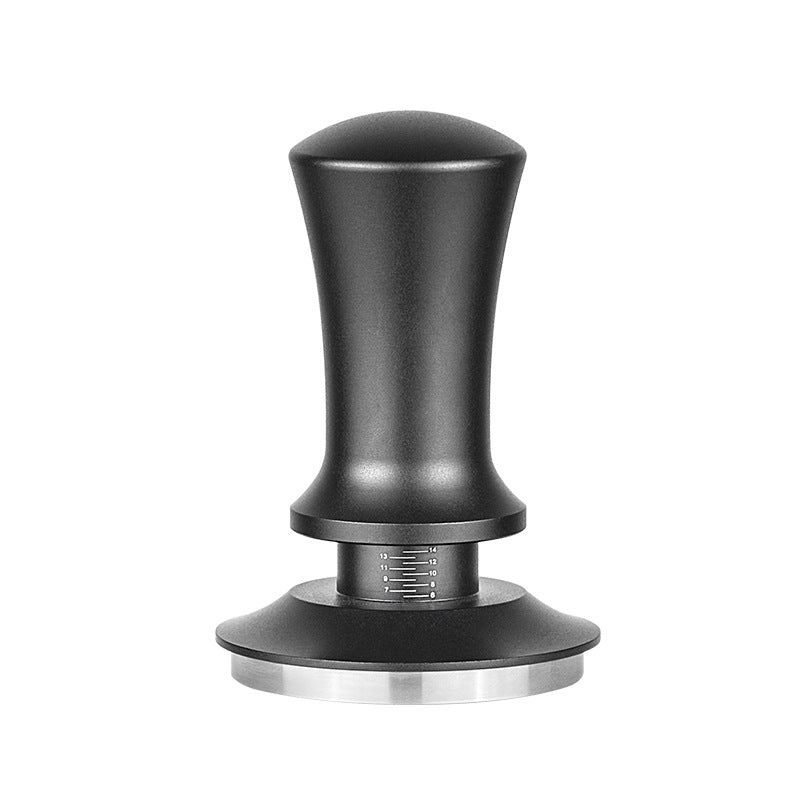 Coffee Tamper Adjustable Height with Scale Springs Calibrated Tamping Black 58mm