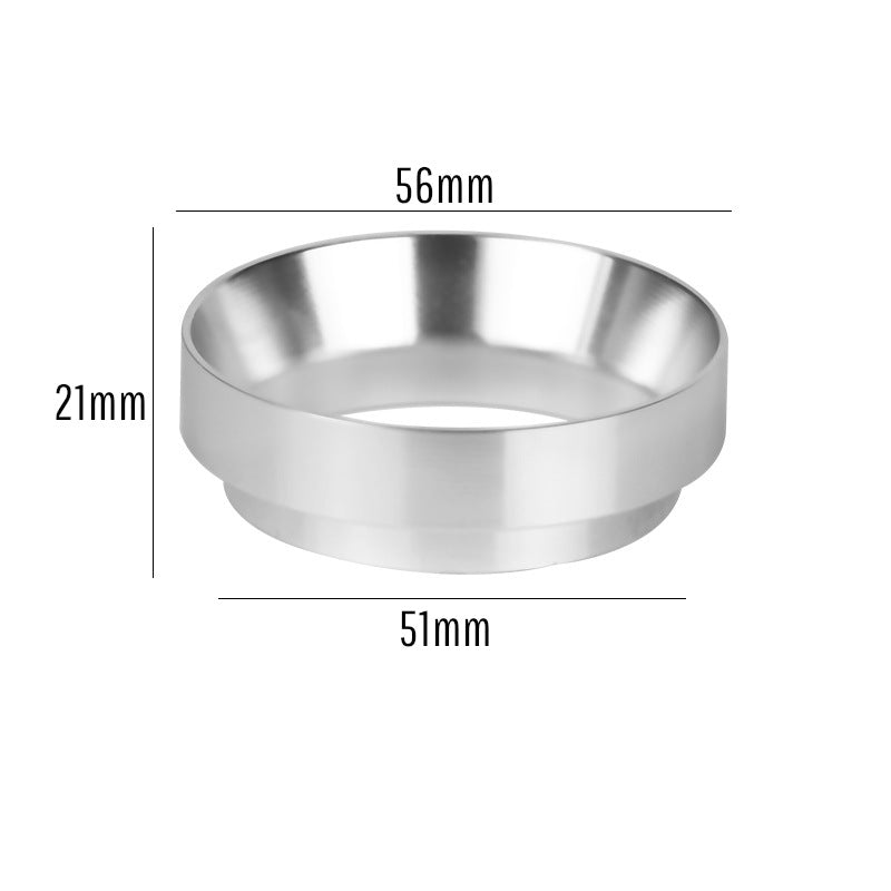 Silver Espresso Coffee Maker Dosing Ring for Portafilter Filter – 51mm Aluminum