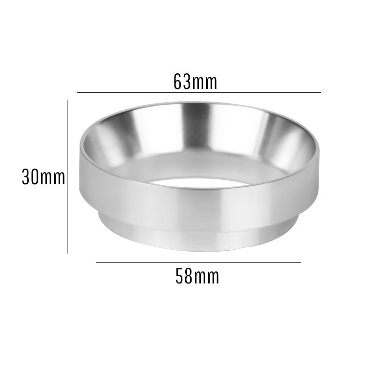 Silver Espresso Coffee Maker Dosing Ring for Portafilter Filter – 58mm Aluminum